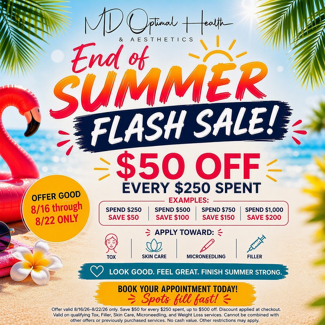 End of summer flash sale announcement for services